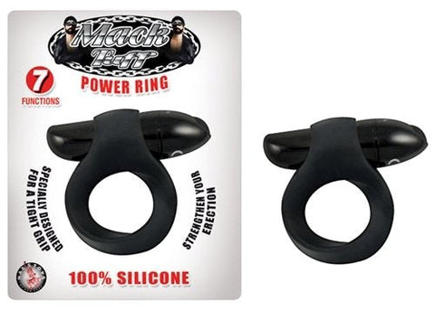 Nasstoys Mack Tuff Power Vibrating Cock Ring Black 7 Function Waterproof - Cock Rings