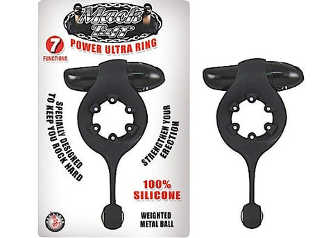Nasstoys Mack Tuff Power Ultra Ring Black Vibrating Cock Ring 7 Functions - Cock Rings