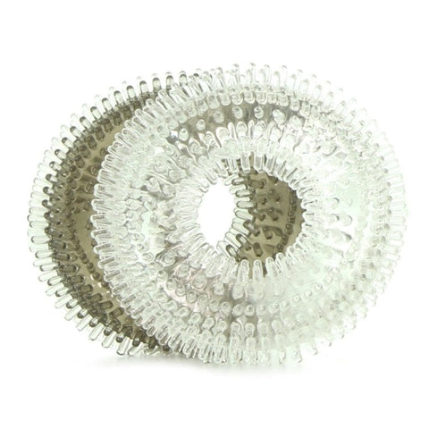 Nasstoys Mack Tuff Ribbed Cock Rings Clear and Smoke with Ribbed Texture - Cock Rings