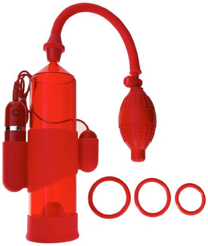 Nasstoys Mack Tuff Vibrating Steelmaker Pump Red with 10 Speed Bullet - Pumps, Extenders and Sleeves