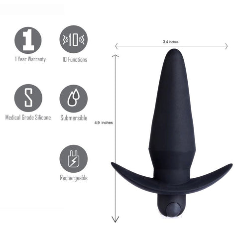 Maia Toys Cody Cosmic Pleasure Rechargeable Butt Plug with 10 Functions - Butt Plugs