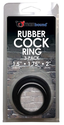 Sportsheets Manbound Cock Rings 3 Pack Rubber with 3 Sizes - Cock Rings
