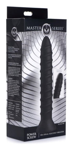 Master Series Power Screw 10X Spiral Silicone Vibrator with Unique Texture - Butt Plugs