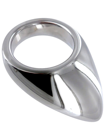 Master Series Taint Licker Cock Ring Small Aluminum Perineum Stimulator - Steel Cock Rings