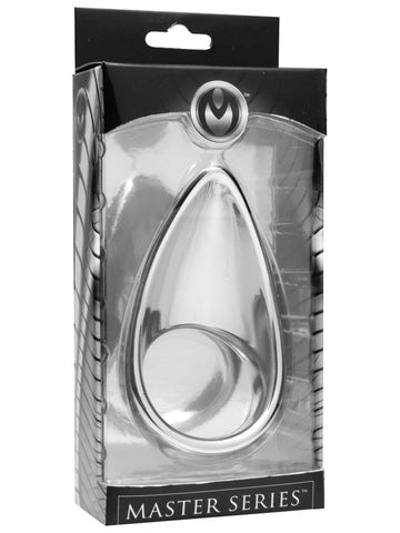 Master Series Taint Licker Cock Ring Small Aluminum Perineum Stimulator - Steel Cock Rings