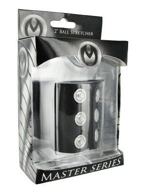 XR Brands Masters Series Vault Neoprene Ball Stretcher Black Adjustable - Cock Rings