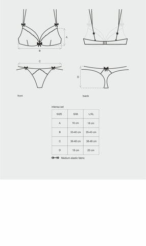 Obsessive Intensa 2 Piece Womens Bra and Panty Set - Bras and Bra Sets