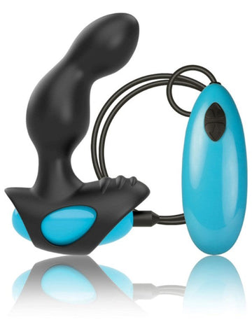 Rocks Off Men X Index Black and Blue Prostate Massager with Remote Control - Prostate Toys