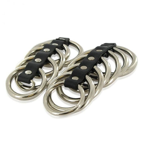 Hells Couture Mister HC Gates of Hell Cock 2 Rings Genuine Leather Steel - Cock Rings