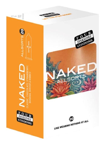 Four Seasons Naked All Sorts Condoms Stretch Fit Rings Ultra Thin Sensation - Condoms