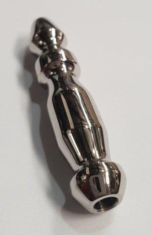 Hells Couture Newton Cum Thru Penis Plug Waved Design Steel - Penis Plugs