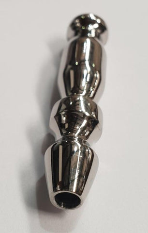 Hells Couture Newton Cum Thru Penis Plug Waved Design Steel - Penis Plugs
