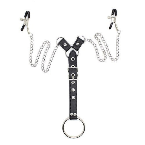 BDStyle Nipple Clamps And Cock Ring with Steel Construction - Cock Rings