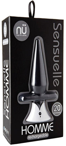 Nu Sensuelle Homme Rechargeable Butt Plug with 20 Vibration Modes - Butt Plugs