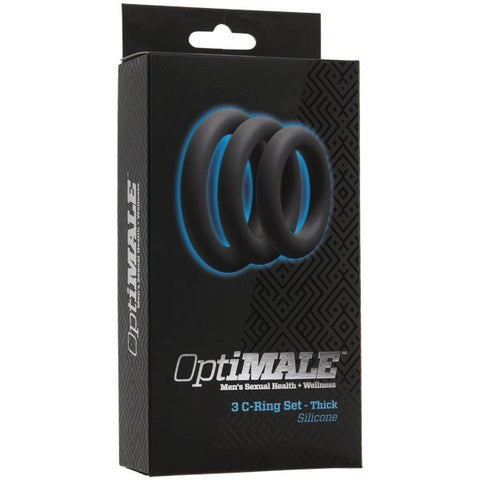 Doc Johnson Optimale 3 C Ring Set Thick Silicone Enhancement Rings - Cock Ring Sets