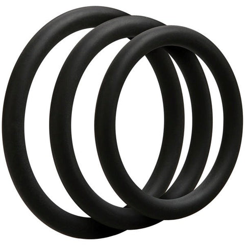 Doc Johnson Optimale 3 C Ring Set Thin Silicone Penis Enhancement Rings - Cock Ring Sets