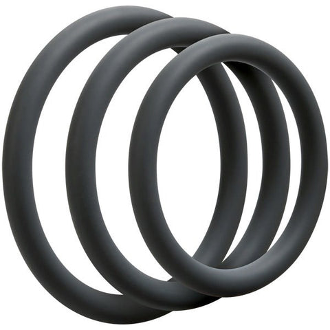 Doc Johnson Optimale 3 C Ring Set Thin Silicone Penis Enhancement Rings - Cock Ring Sets