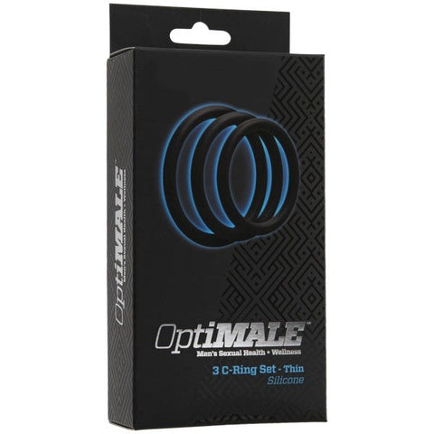 Doc Johnson Optimale 3 C Ring Set Thin Silicone Penis Enhancement Rings - Cock Ring Sets
