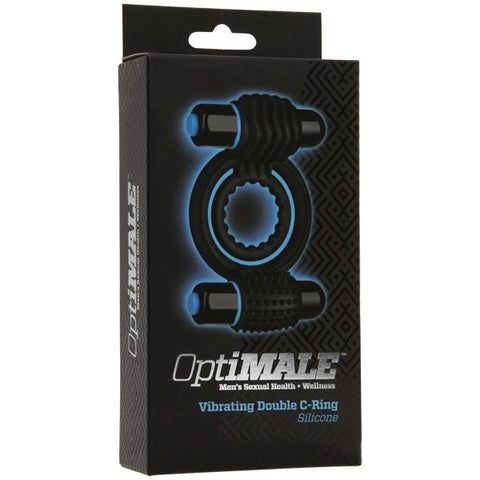 Doc Johnson Optimale Vibrating Double C Ring Dual Ring Enhancement - Cock Rings