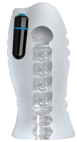 Doc Johnson Optimale Vibrating Stroker Massage Beads with 10 Function Bullet - Masturbators and Strokers