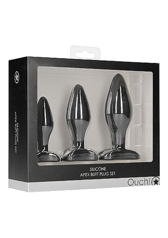Shots Toys Ouch! Apex Butt Plug Set Three Progressive Sizes - Butt Plugs