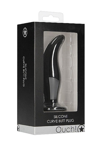 Shots Toys Ouch Curve Anal Butt Plug with Suction Cup Base - Butt Plugs