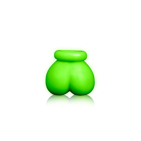 Shots Toys OUCH! Luminous Bondage Ball Sack with Glow in Dark Feature - Cock Rings