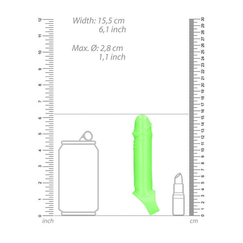 Shots Toys OUCH! Glow In Dark Smooth Stretchy Penis Sleeve Luminescent Enhancement - Pumps, Extenders and Sleeves