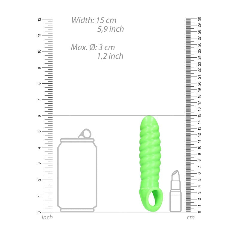OUCH! Glow in Dark Swirl Stretchy Penis Sleeve - - Pumps, Extenders and Sleeves