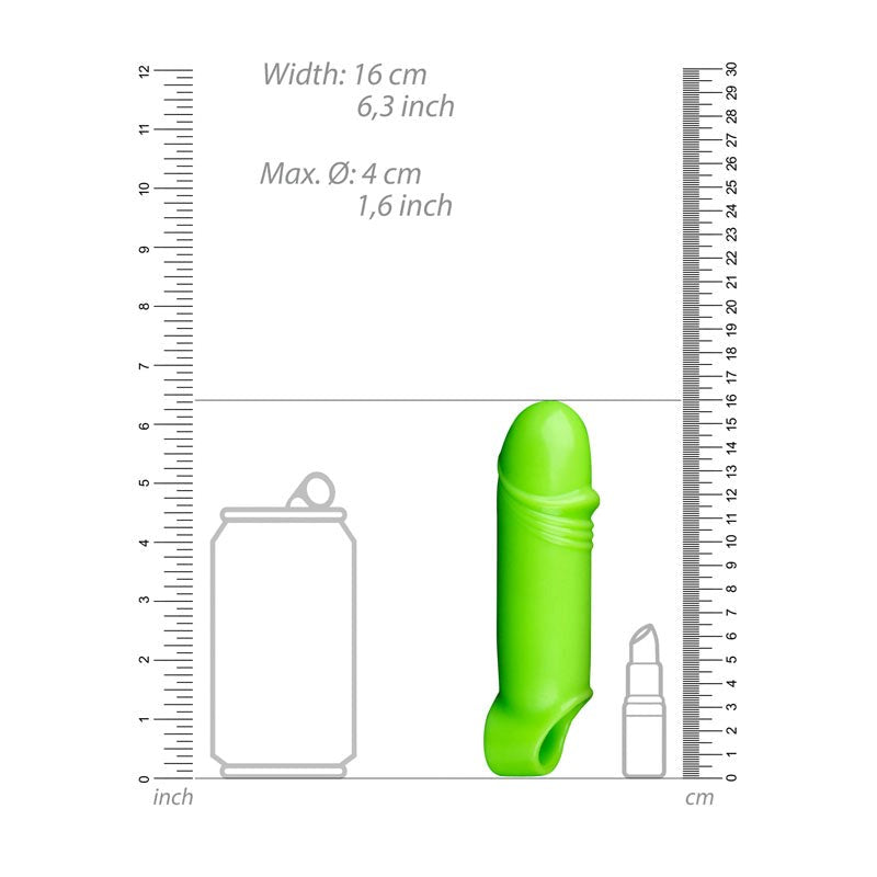 OUCH! Smooth Thick Penis Sleeve Glow in Dark - - Pumps, Extenders and Sleeves