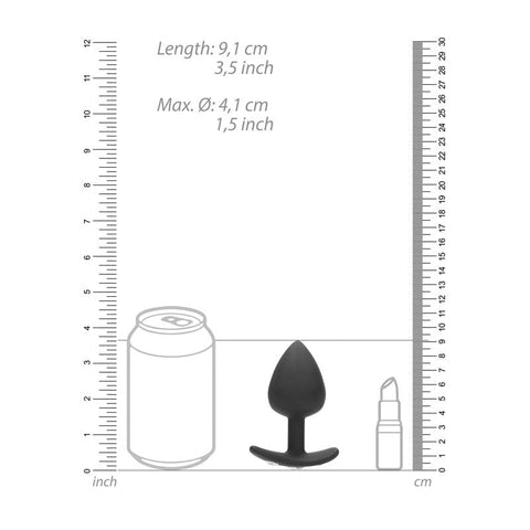 Shots Toys OUCH! XL Diamond Butt Plug With Handle Black with Ergonomic Handle - Butt Plugs