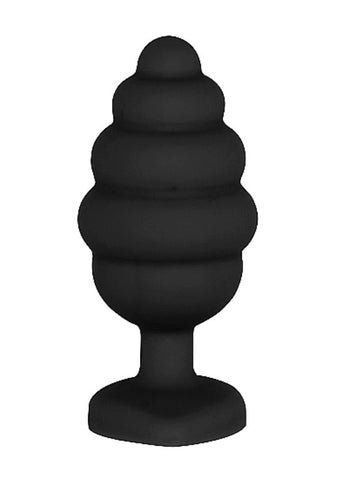 Shots Toys OUCH! XL Ribbed Diamond Heart Plug with Diamond Heart Base - Butt Plugs