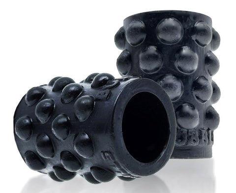 Oxballs Bubbles Black Silicone Nipple Suckers with Bubble Grip Texture - Cock Rings