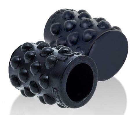 Oxballs Bubbles Black Silicone Nipple Suckers with Bubble Grip Texture - Cock Rings