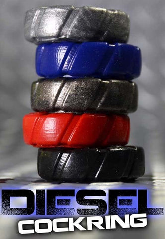 Oxballs Diesel Cock Ring O/S Ridged SILFLEX Silicone Enhancement Ring - Cock Rings