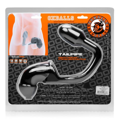 Oxballs Tailpipe Chastity Cocklock Plus Asslock Dual Restraint Device - Male Chastity