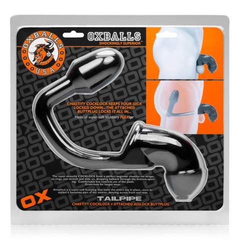 Oxballs Tailpipe Chastity Cocklock Plus Asslock Dual Restraint Device - Male Chastity