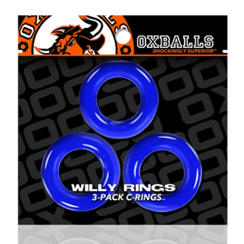 Oxballs Willy Rings 3 Pack Stackable Cock Rings for Enhanced Erections - Stretchy Cock Rings