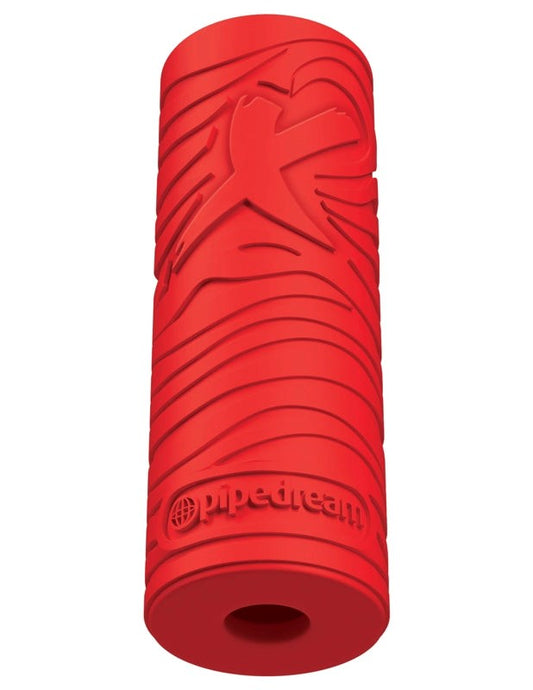PDX Elite EZ Grip Stroker In Red Last Longer Rings - - Masturbators and Strokers