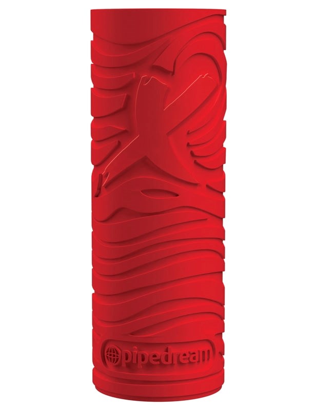 PDX Elite EZ Grip Stroker In Red Last Longer Rings - - Masturbators and Strokers
