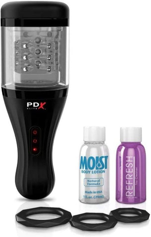 PDX Elite Talk Dirty Rotobator Vibrating Mens Masturbator - Masturbators and Strokers