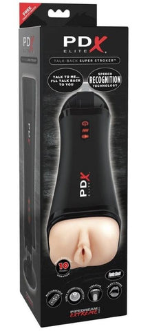PDX Elite Talk Back Vibrating Super Stroker with Motion Sensor Technology - Realistic Butts And Vaginas