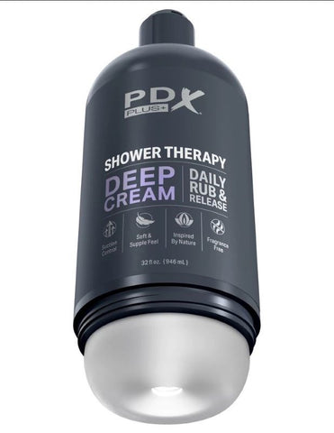 PDX Plus Shower Therapy Deep Cream Mens Masturbator - Masturbators and Strokers