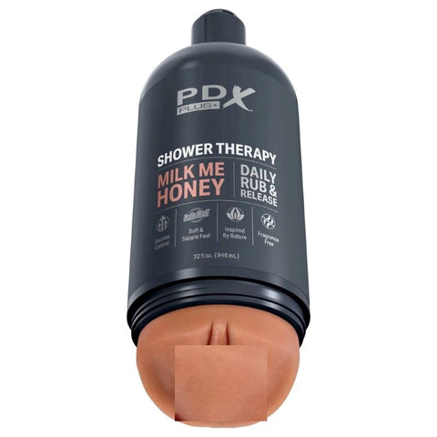 PDX Plus Shower Therapy Milk Me Honey Realistic Masturbator - Realistic Butts And Vaginas