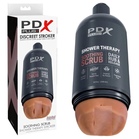 PDX Plus Shower Therapy Soothing Scrub Realistic Stroker - Realistic Butts And Vaginas