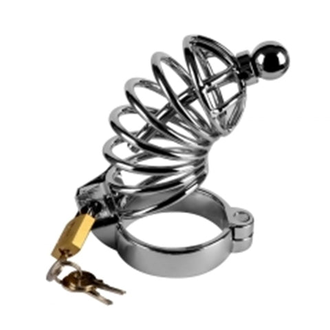 Lovetoy Penetration Metal Chastity Cage with Urethral Sound - Male Chastity