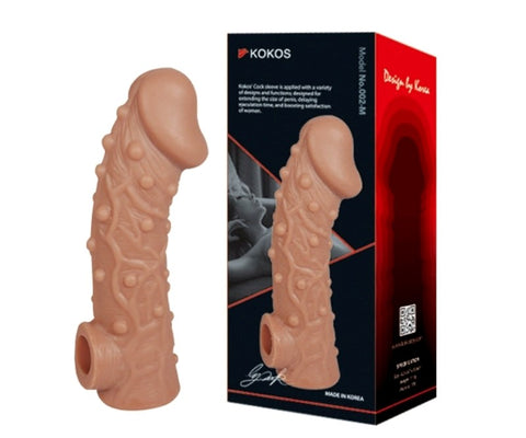 Kokos Mens Penis Extender Sleeve 2 Large with Textured Stimulation - Pumps, Extenders and Sleeves