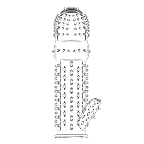 BDStyle Penis Sleeve with Tickler Clear TPR Textured Enhancement - Pumps, Extenders and Sleeves