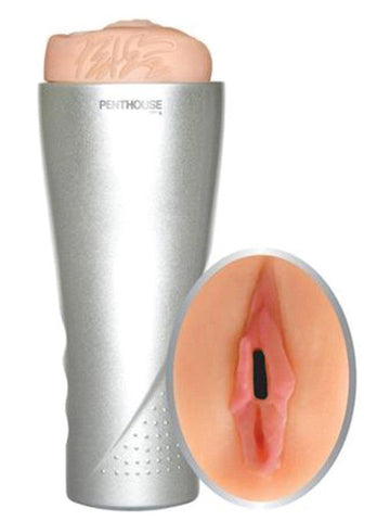 Penthouse Deluxe Vibrating Cyberskin Stroker Marica Hase with Texture - Fleshlight Male Masturbators