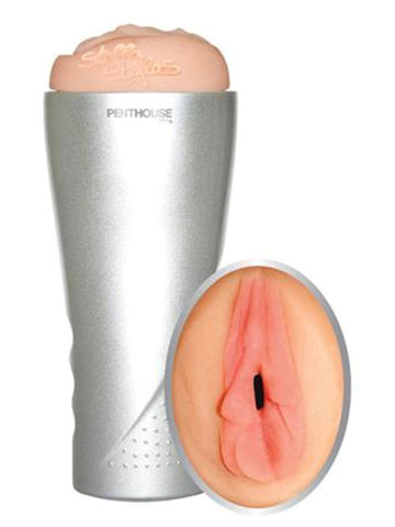 Penthouse Deluxe Vibrating Cyberskin Stroker Stella Styles with 6 Function Bullet - Realistic Butts And Vaginas